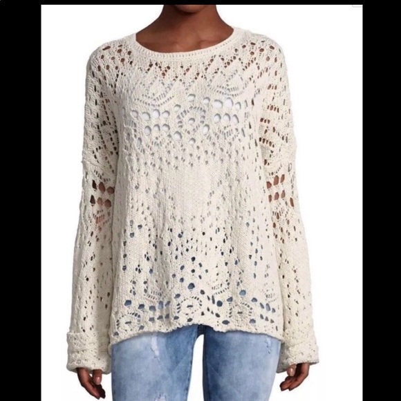 NWOT Free People Oversized Knit Pullover Sweater - Picture 2 of 7